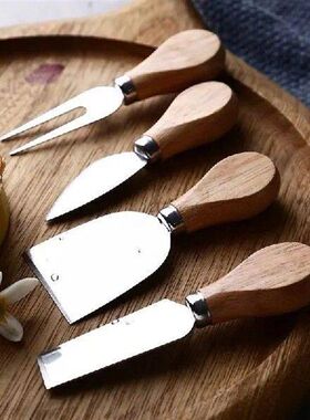4pcs/set Wood Handle Knife Sets Bamboo Cheese Cutter Slicer