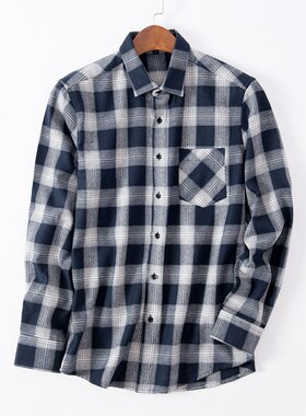 Quality Flannel Plaid Men Shirt Cotton Spring Autumn Casual