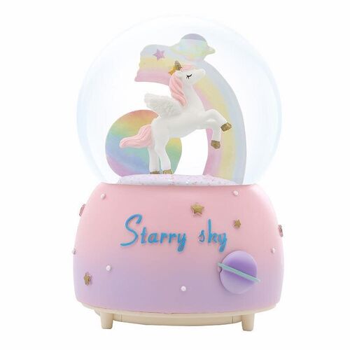 Dream Unicorn Crystal Ball Music Box Snow Birthday Gift for
