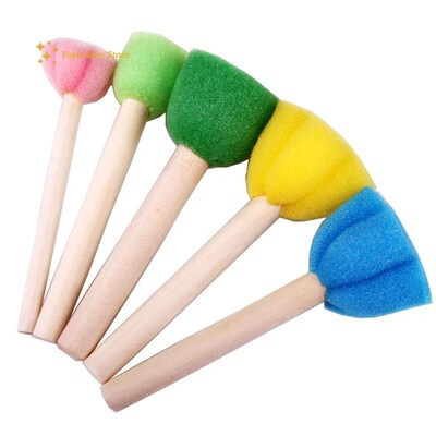 5pcs/set Kids Toddler Sponge Stamp Brush Kits Flower Drawing