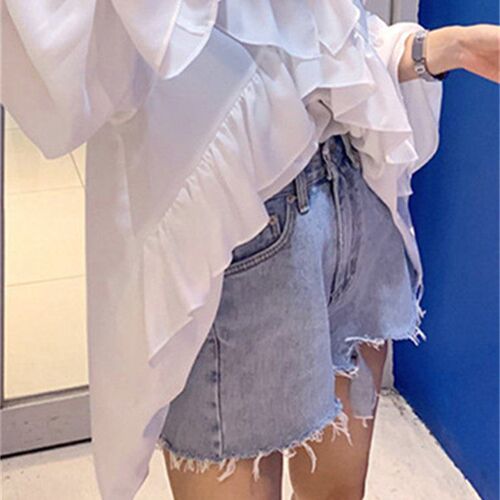 Syiwidii High Waisted Ripped Jeans Shorts Summer 2023 New Ko