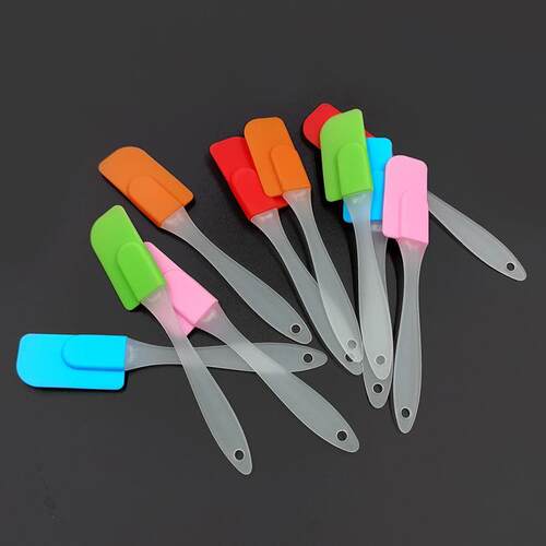 Food-Grade Small One-Piece Colorful Silicone Spatula, Cake C