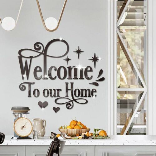 Wall Stickers Welcome to Our Home Letter Signs DIY Mirror Wa