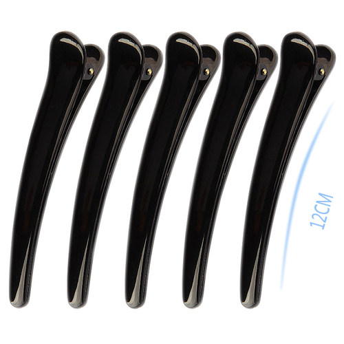 10Pcs Black Plastic Single Prong Diy Hairstyle Alligator Hai