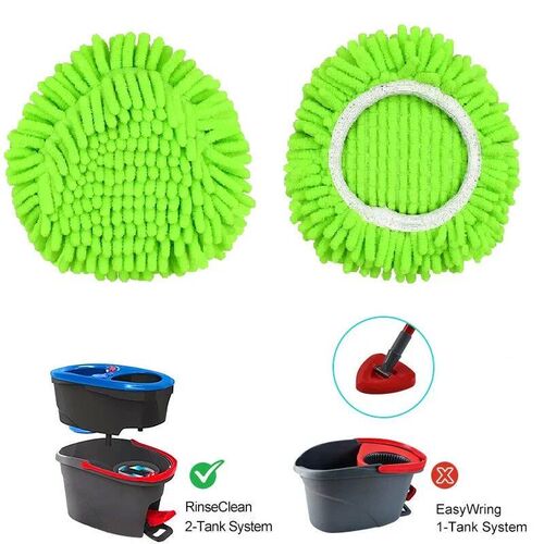 2pcs Mop Replacement Heads Pas for O-Cedar RinseClean Vileda