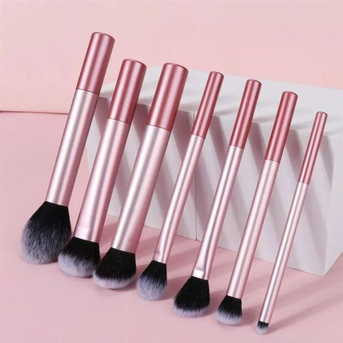 7pcs Pro Makeup Brush Set - Soft, Premium Synthetic Hair, Cr