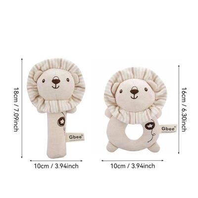 Organic Cotton Hand Rattle Baby Soothing Toy Infant Baby Rat