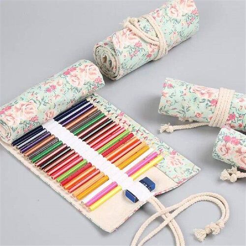 Pencil Bag Stationery Pouch Large Capacity Canvas