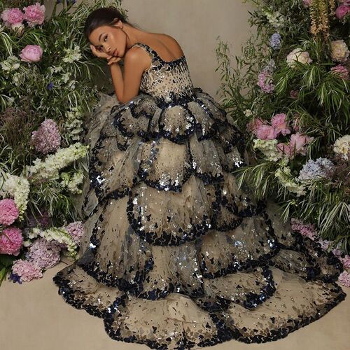 Sharon Said Luxury Dubai Evening Dresses 2023 Sparkly Sequin