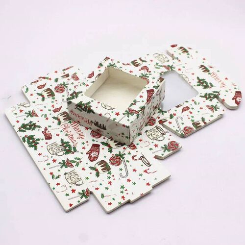 10Pcs Paper gifts package box 7.5x7.5x3cm white DIY Christma
