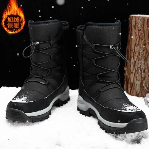 Snow Boots For Mens Winter Cotton Round Toe Platform Outdoor