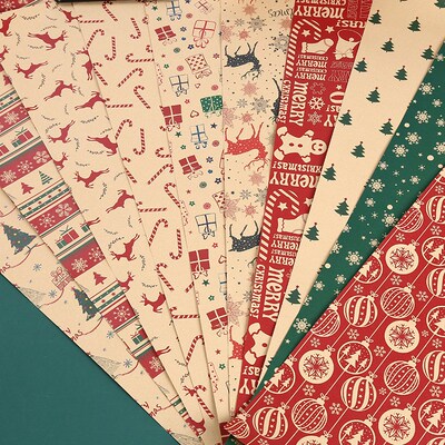 10Pcs 70x50cm Christmas wrapping paper Decoration Gift Wrap