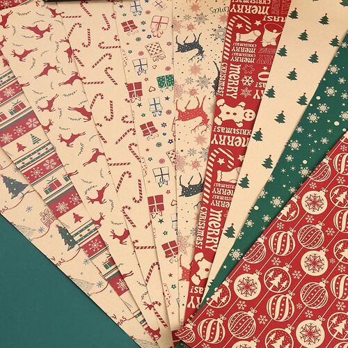 10Pcs 70x50cm Christmas wrapping paper Decoration Gift Wrap