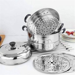 新款 Stainless steel steamer home three soup pot steamed蒸锅