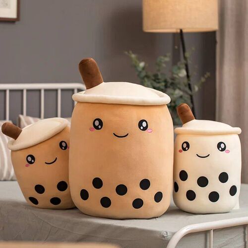 Unique Soft Teddy Plush Boba Milk Tea Plushie Toy Stuffed Fr
