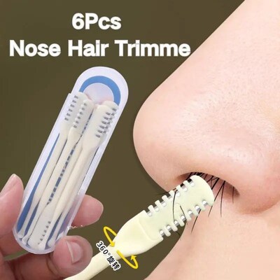 6pcs Double-ended Nose Knife Manual Nose Hair Trimmer Portab