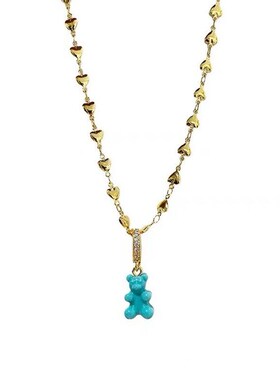 Korean Bear Pendant Double Layered Freestyle Freshwater Pear