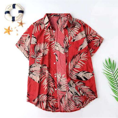 EBYA Hawaiian Style Casual Beach Vacation Mens Shirt