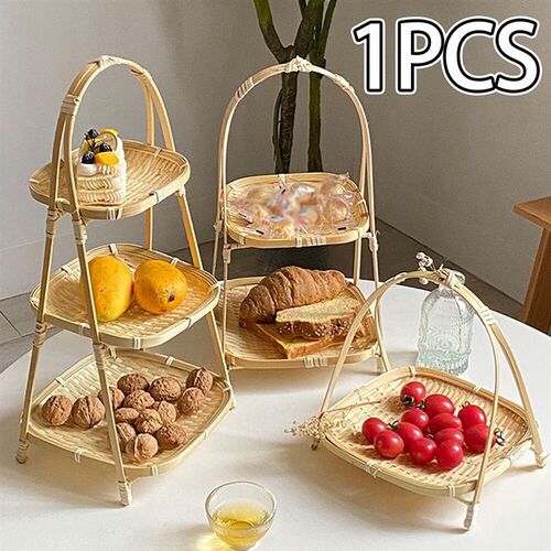 Bamboo Fruit Basket Standing Trays Serving Trays Woven Fruit