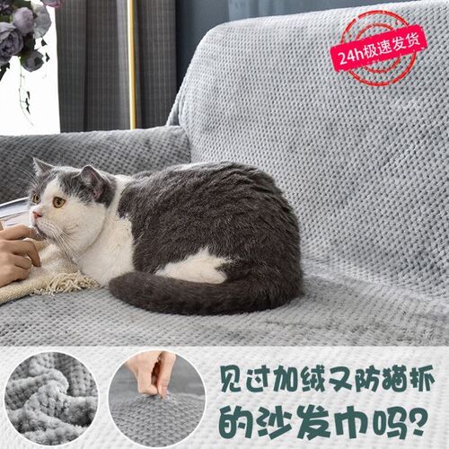 Anti-cat scratching thickened sofa cover fabric single and