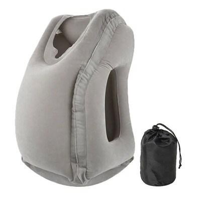 PVC Inflatable Air Travel Pillow Portable Headrest Chin Supp