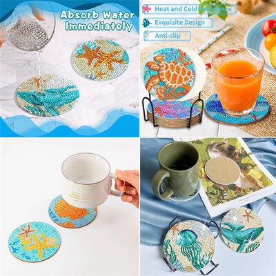 8pc/sets Mandala Diamond Painting Coasters DIY Diamo