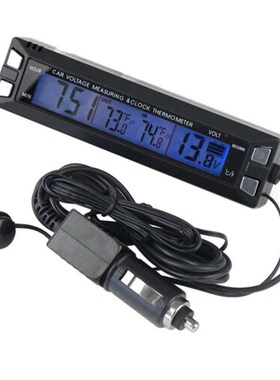 Car LCD Auto Thermometer Voltmeter Clock Volt Temperature Mo