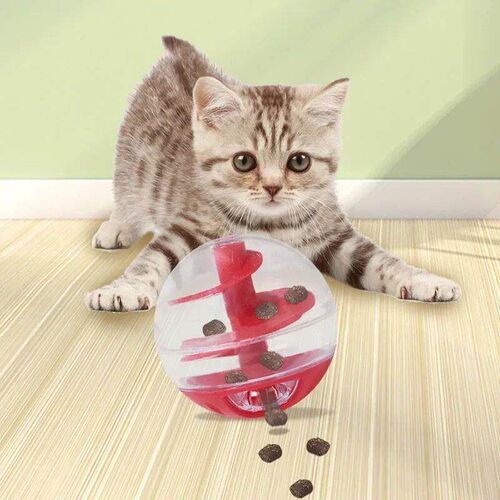 Interactive Cat Food Feeder Ball Pet Toys Slow Feeder Cats D