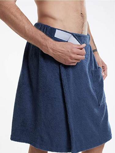 Mens soft towel comfortable bath wearable bathrobe男士
