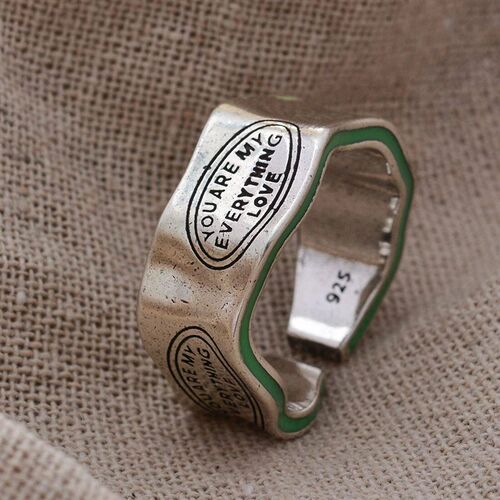 New Arrival Elegant Letter Carving Green Stripe Design Retro