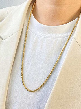 Titanium steel does not fade new twisted plain chain sweater