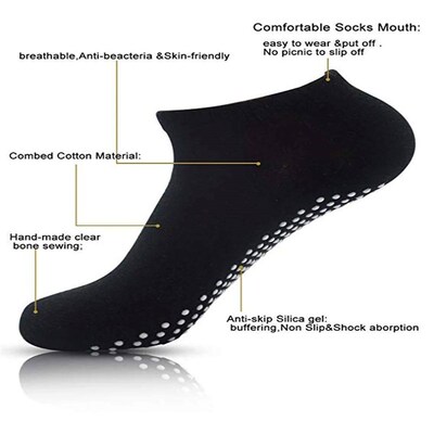 1 Pair Cotton Women Yoga Socks Ladies Anti Slip Silicone Gym