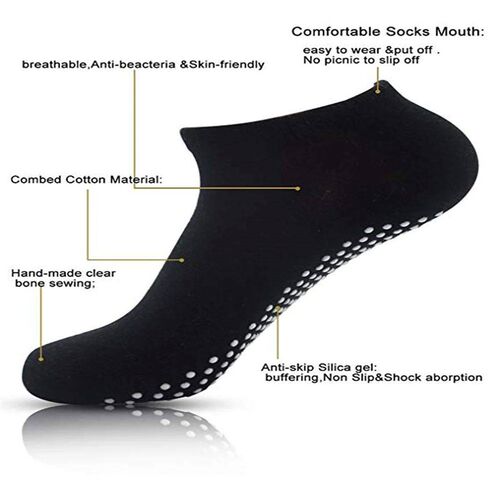 1 Pair Cotton Women Yoga Socks Ladies Anti Slip Silicone Gym