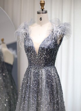 Sharon Said Luxury Dubai Feathers Evening Dresses 2023 Sexy