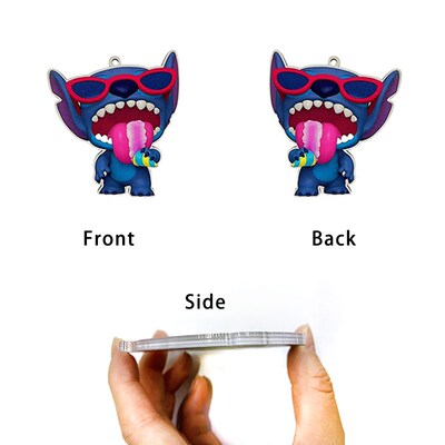 Christmas Pendant Disney Stitch Cartoon Pattern Acrylic Xmas