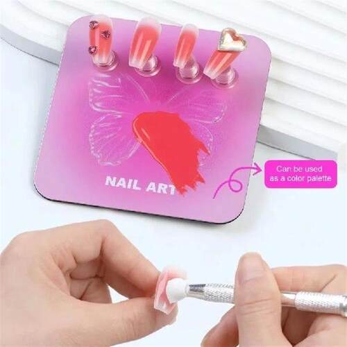 New Acrylic Nail Holder Heart 2In1 Mixing Color Nail Stand