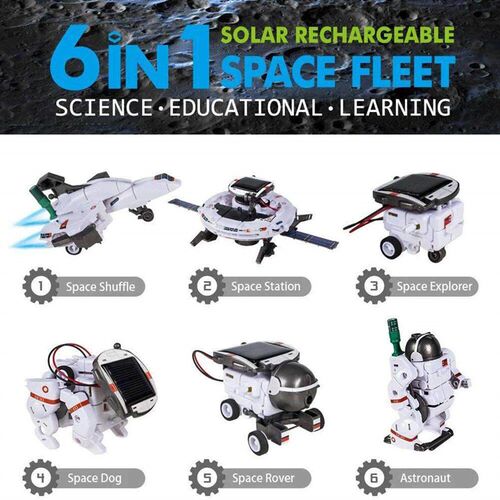 Creative 6 In 1 Solar Robot Car Space Ship Toys Technology S