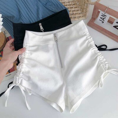 Girls Shorts Summer New Stetch Elastic High Waist Solid Colo