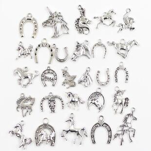 30pcs Charms Fly Horse Lucky Horseshoe Good Luck Unicorn Ant
