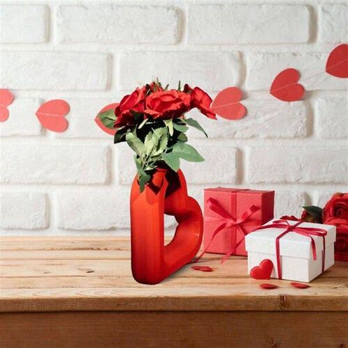 Large Garden And Heart Shaped Vase For Faux Flowers