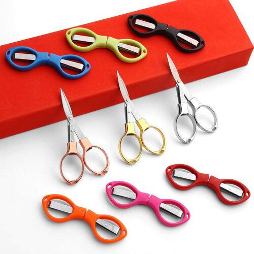 Folding Small Scissors Travel Stainless Steel Foldable Word