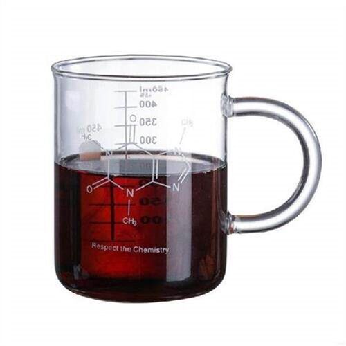 Q5WD Chemistry Mug Borosilicate Glass Coffee Mugs with