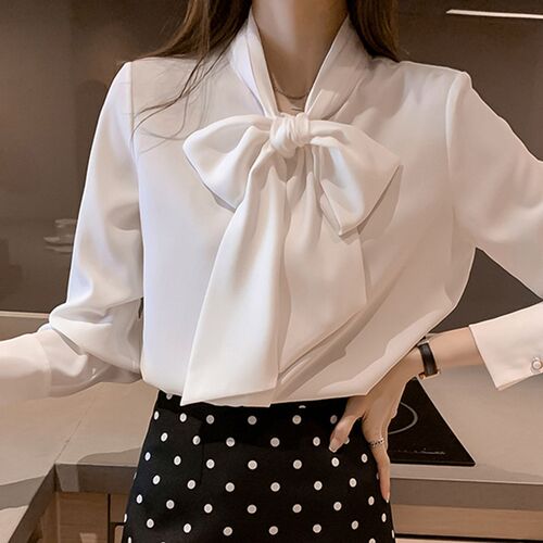 H Han Queen Spring Autumn Simple Office Lady Blouse Female S
