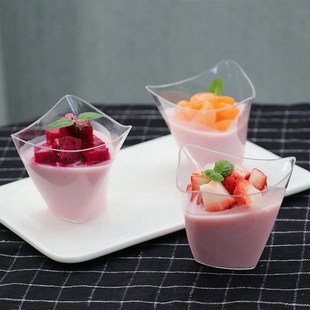 25/50PCS Disposable Dessert Cups for Party Birthday 3.4OZ Tw