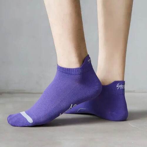 5 Pairs Bright Color Ankle No Show Socks Men Breathable Stre