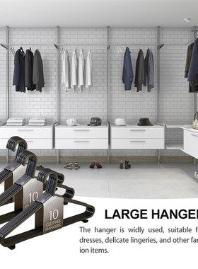 30PCS Dry Clothes Hanging Rack Black Adult Clothing Hanger P