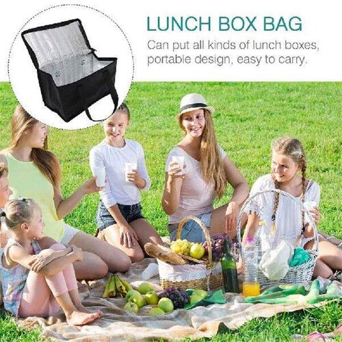 1PC Insulated Bag Black 28x14x17cm Thick Material Camping