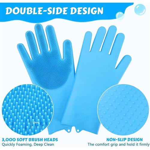 Pet Grooming Gloves Dog Cat Bathing Cleaning Glove Shampoo S