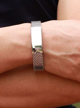 Brlet New Personality Mens Brlet Titanium Steel Glossy Leat