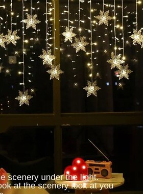 4M Christmas Snowflakes LED Fairy Curtain String Lights Gift
